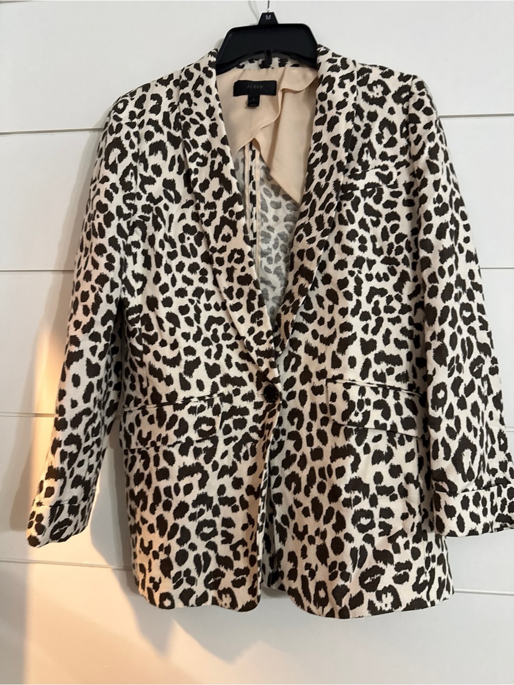 NWT J.Crew Leopard Linen-Blend Tailored Blazer Size 4 NWOT